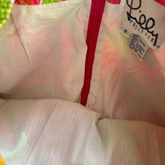 Vintage Lilly Pultizer 8 Pink Monkies Palm Tree Print Skirt - Flawed - Picture 7 of 13